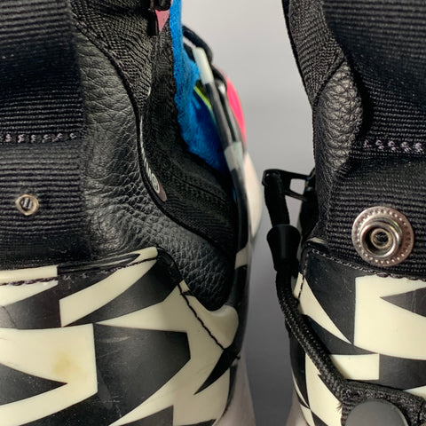 NIKE Size 12 Pink Air Presto Mid Multi Color Color Block Mesh Zip Up Sneakers