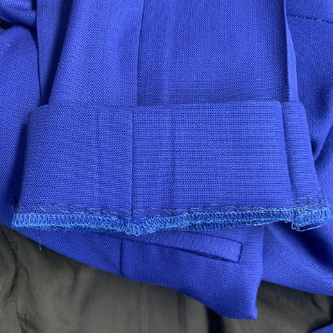 HAIDER ACKERMANN Taille 36 Costume en Laine Bleu Roi à Revers Cranté
