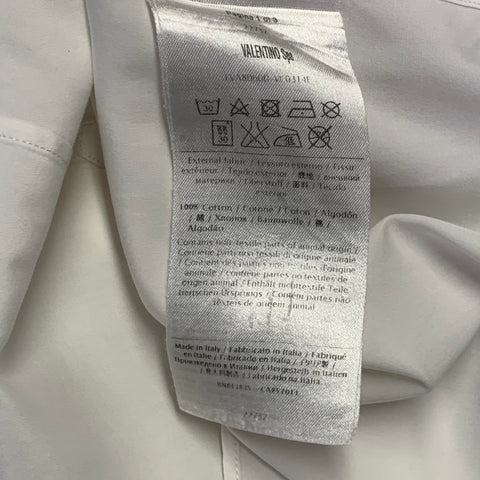 VALENTINO Size M White Cotton Hidden Buttons Long Sleeve Shirt