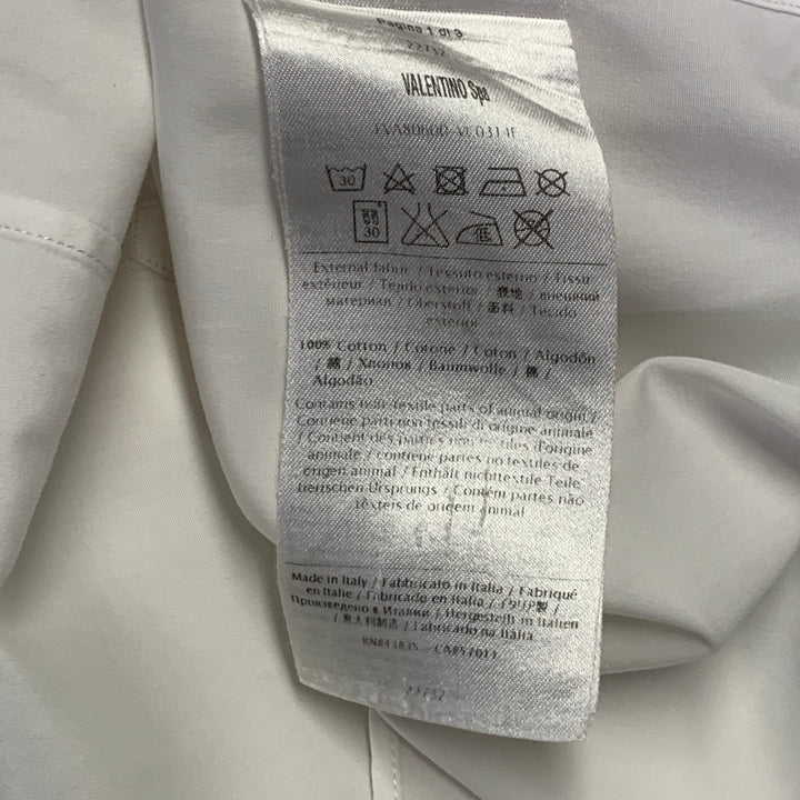 VALENTINO Size M White Cotton Hidden Buttons Long Sleeve Shirt