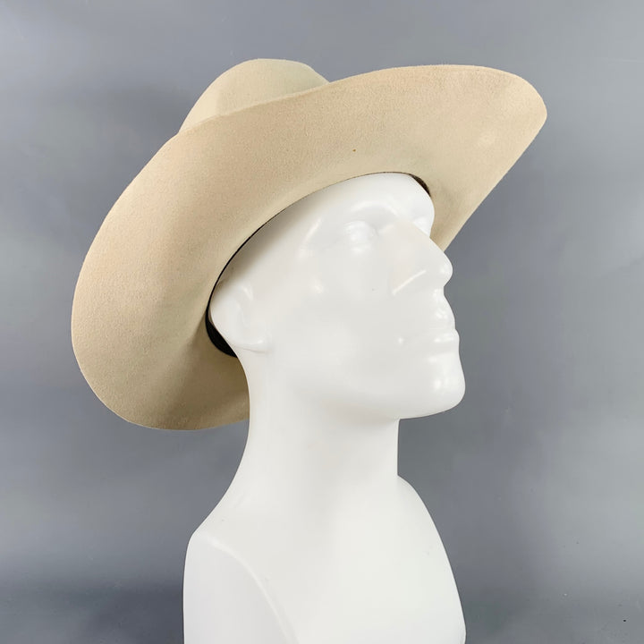 STETSON Size 7 3/8 Beige Stone Felt Cowboy Hat