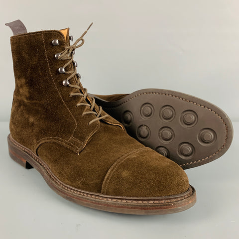 CROCKETT &amp; JONES Talla 10 Botas con punta de ante marrón
