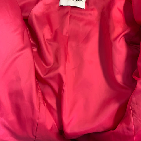 STAND STUDIO Size XS Camille Cocoon Pink Polyester Faux Fur Notch Lapel Coat