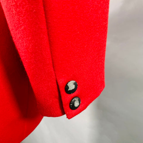 CLAUDE MONTANA Size 40 Red Black Virgin Wool Peak Lapel Sport Coat