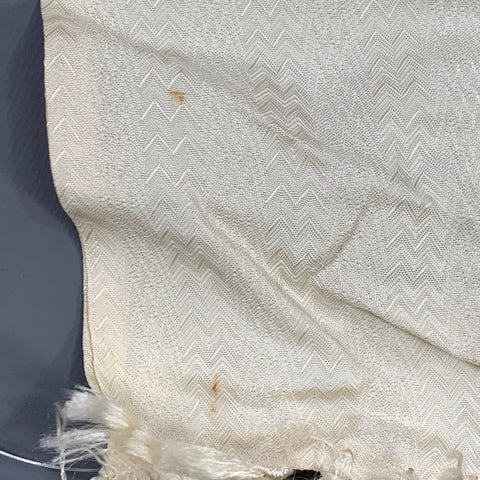 Écharpe à franges jacquard à chevrons crème VINTAGE