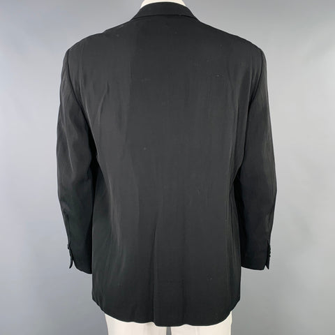 DONNA KARAN Size 44 Black Notch Lapel Sport Coat