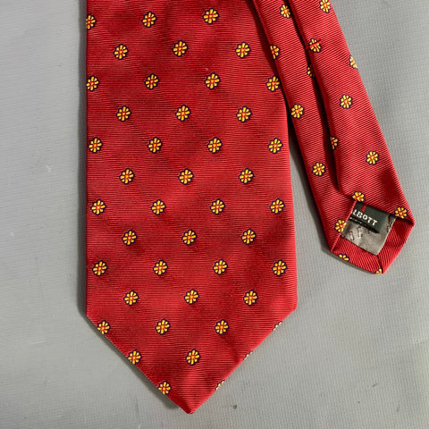 ROBERT TALBOTT Burgundy Navy gold Floral Silk Tie