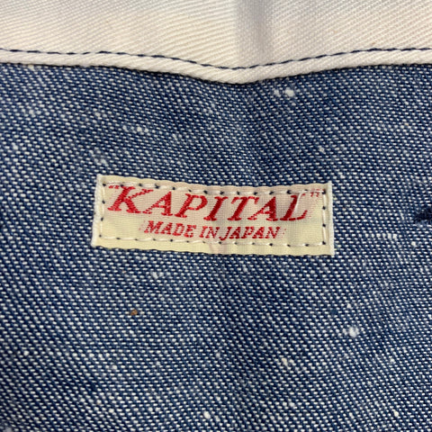 KAPITAL Size XL Indigo Heather Denim Zip Fly Casual Pants