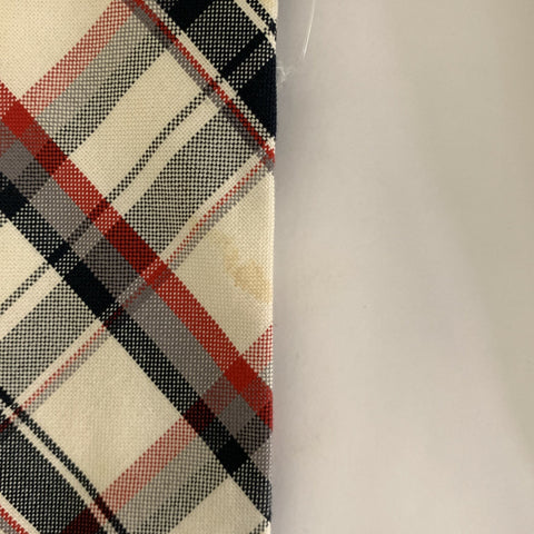 THOM BROWNE Navy White & Red Plaid Narrow  Tie