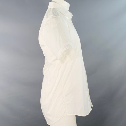 DOLCE & GABBANA GOLD Size M White Point Collar Short Sleeve Shirt