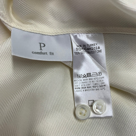 ERMENEGILDO ZEGNA Size M Cream Cotton Button Down Long Sleeve Shirt