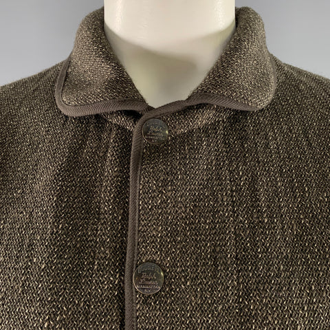 RRL by RALPH LAUREN Size L Green Grey Knit Wool Cotton Snap Button Jacket