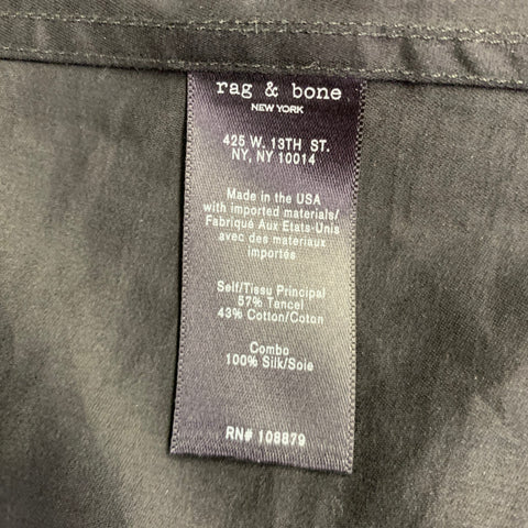 RAG & BONE Size M Black Navy Tencel Blend Asymmetrical Casual Top