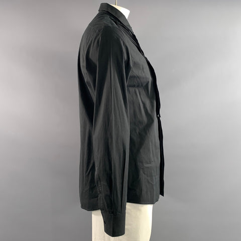 MAISON MARTIN MARGIELA Size L Black Cotton Long Sleeve Shirt