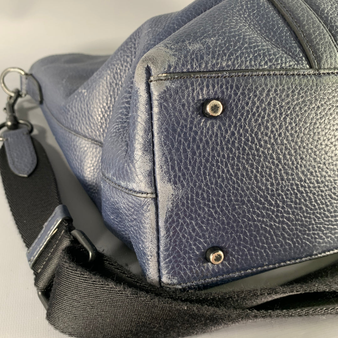 COACH Navy Pebble Grain Leather Tote Bag