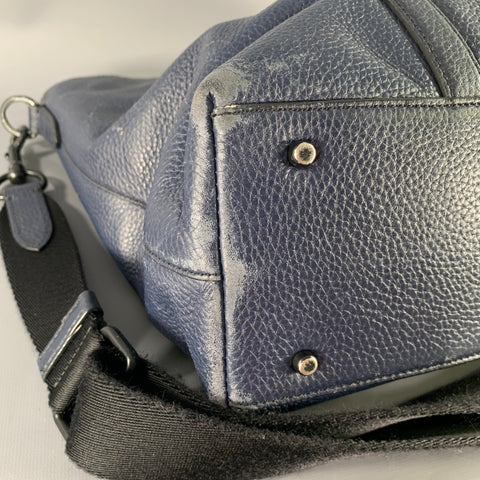 COACH Navy Pebble Grain Leather Tote Bag