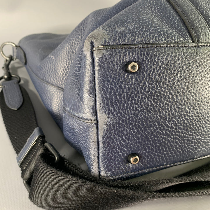 COACH Navy Pebble Grain Leather Tote Bag