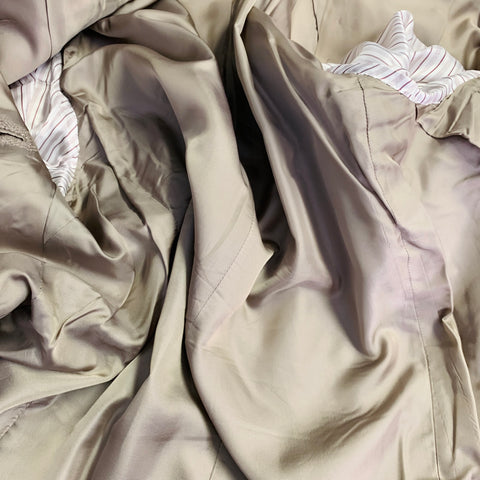 ERMENEGILDO ZEGNA Size 42 Beige Taupe Herringbone Cashmere Silk Sport Coat