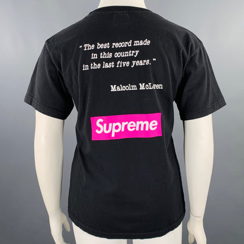 SUPREME x MALCOLM McLAREN Size L Black White Cotton Keith Haring T-Shirt