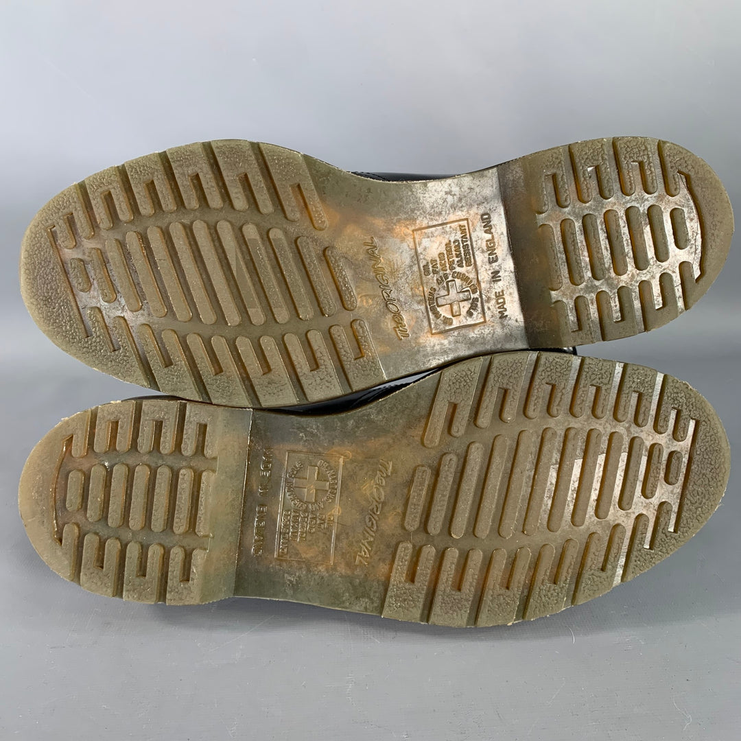 DOC MARTENS x COMME des GARCONS Size 10 Navy Patent Leather Derby Lace-Up Shoes