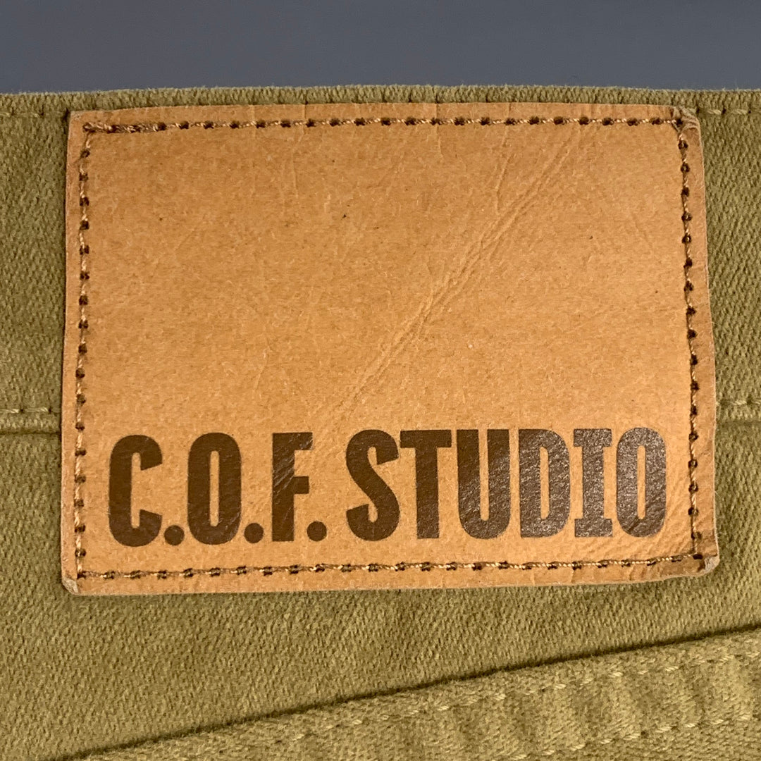 C.O.F. STUDIO Size 32 Tan Cotton Moleskin Tapered Casual Pants