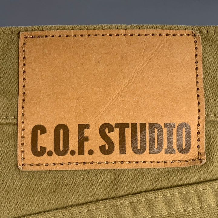 C.O.F. STUDIO Size 32 Tan Cotton Moleskin Tapered Casual Pants