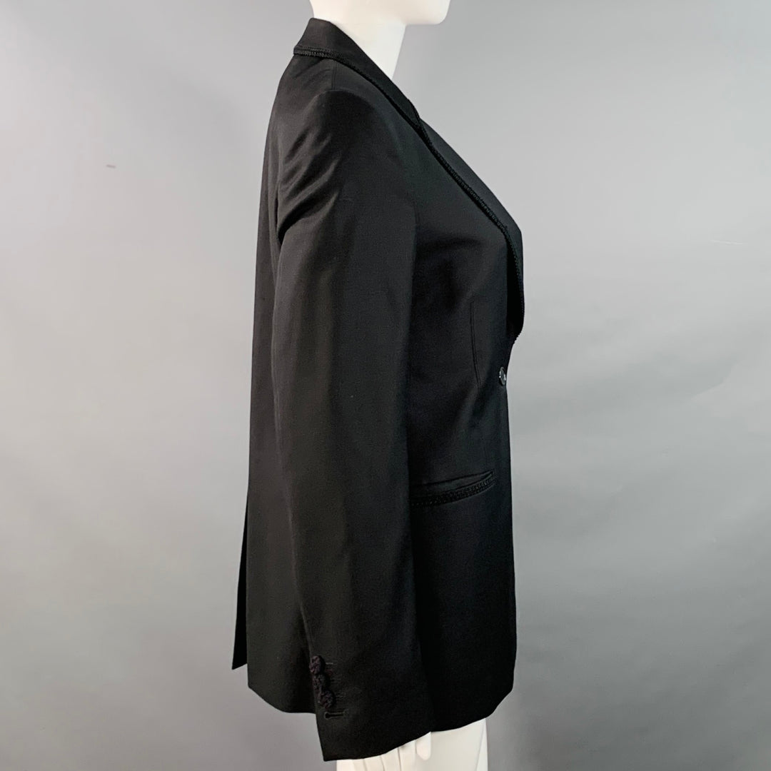 PAUL SMITH Size 6 Black Wool Twill Notch Lapel Jacket Blazer
