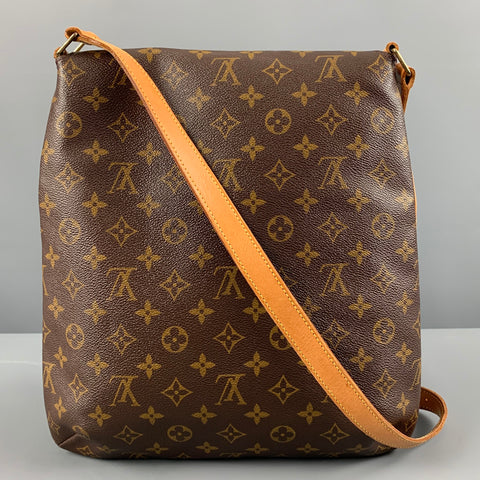 LOUIS VUITTON Brown Beige Monogram Coated Canvas Handbag