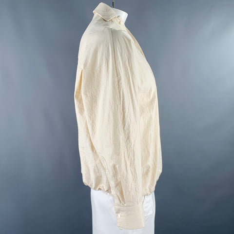 JACQUEMUS Size 44 Cream Cotton Pullover Long Sleeve Shirt