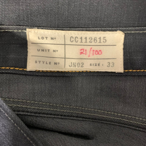 CC15 Size 33 Grey Cotton Straight Jeans