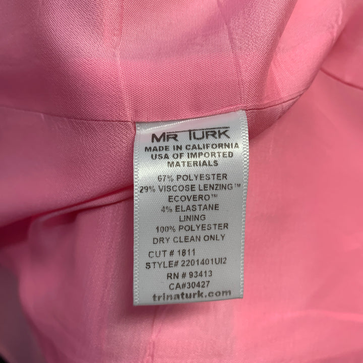 MR TURK Size 46 Pink Polyester Blend Notch Lapel Suit