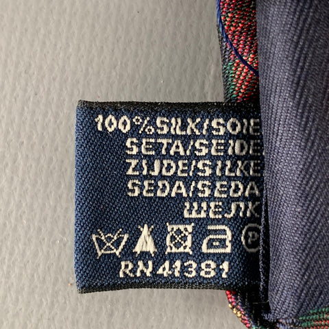 POLO by RALPH LAUREN Scottish Terrier Red Green Plaid Silk Tie