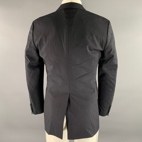 LANVIN Size 38 Navy Wool Notch Lapel Sport Coat