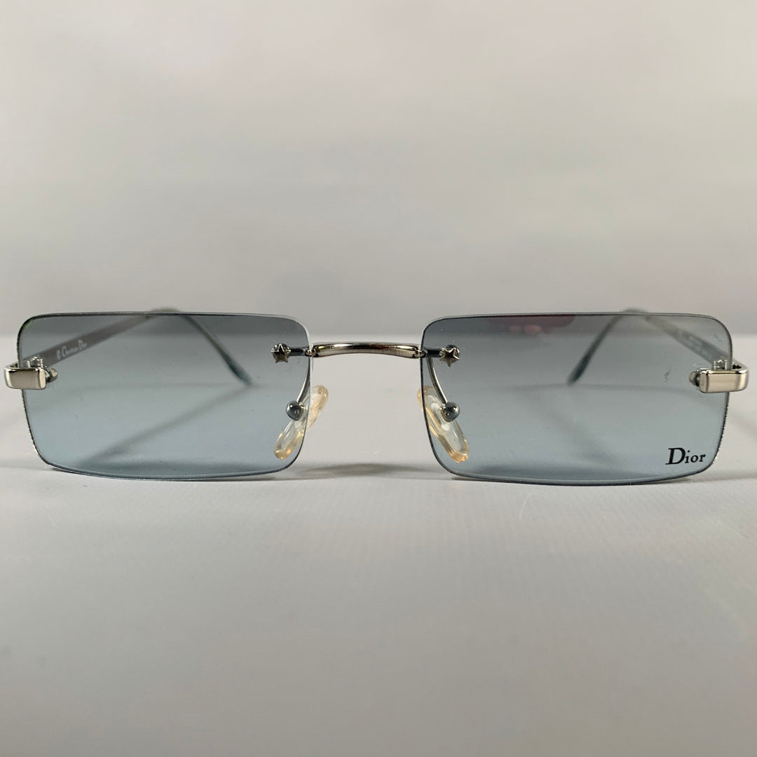 CHRISTIAN DIOR -Dior Monkey- Silver Metal Rimless Sunglasses