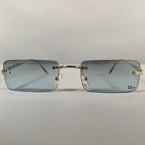 CHRISTIAN DIOR -Dior Monkey- Silver Metal Rimless Sunglasses