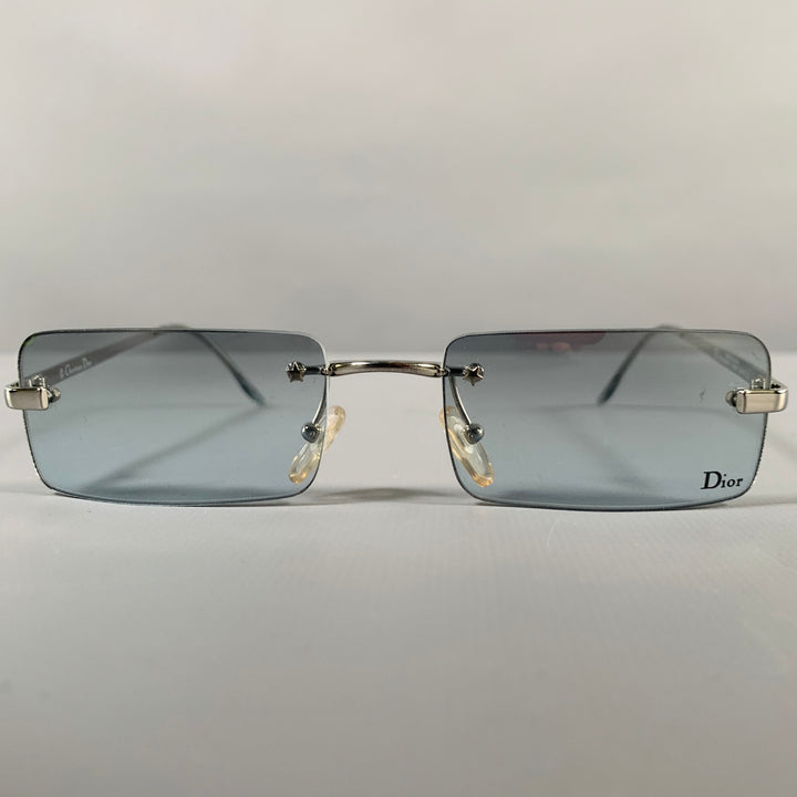 CHRISTIAN DIOR -Dior Monkey- Silver Metal Rimless Sunglasses