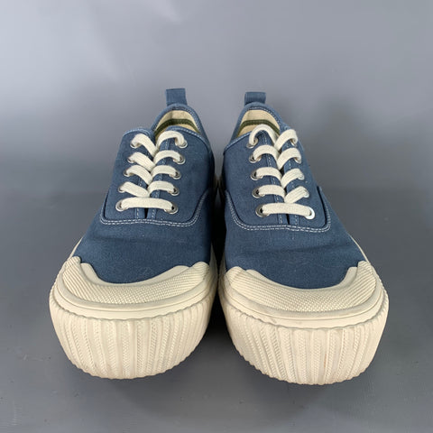 SEAVEES Size 9.5 Blue Canvas Platform Sneakers