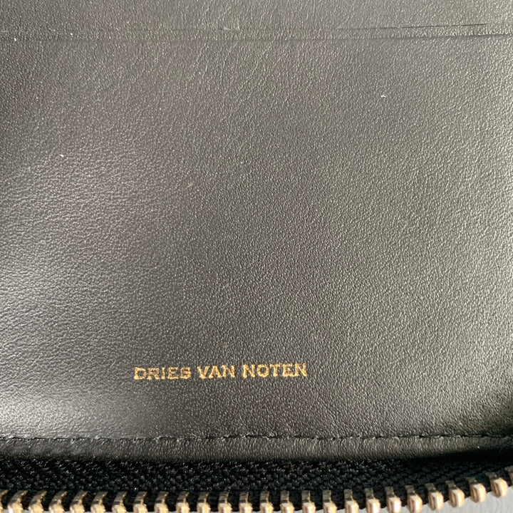 DRIES VAN NOTEN Olive Black Textured Pony Hair Leather Wallet
