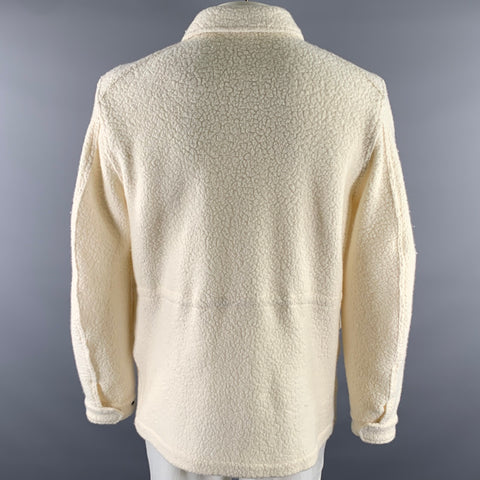 KLEIN EPSTEIN & PARKER Size XL Cream Sherpa Wool Blend Jacket