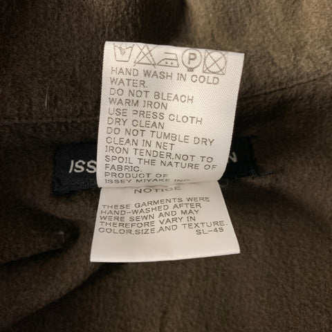 ISSEY MIYAKE Size XL Brown Blue Plaid Cotton Button Up Long Sleeve Shirt