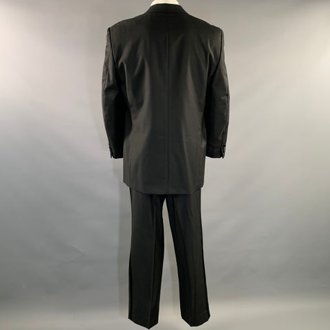 CALVIN KLEIN Chest Size 42 Black Wool Notch Lapel 36 32 Tuxedo