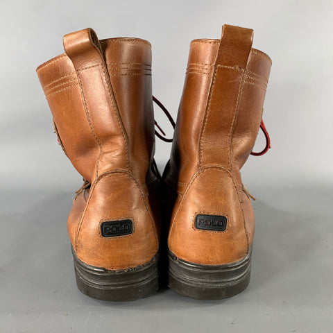 RALPH LAUREN Size 13 Brown Red Leather Boots
