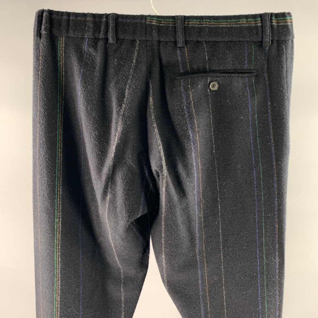 STEPHAN SCHNEIDER Size M Navy Striped Wool Elastic Casual Pants