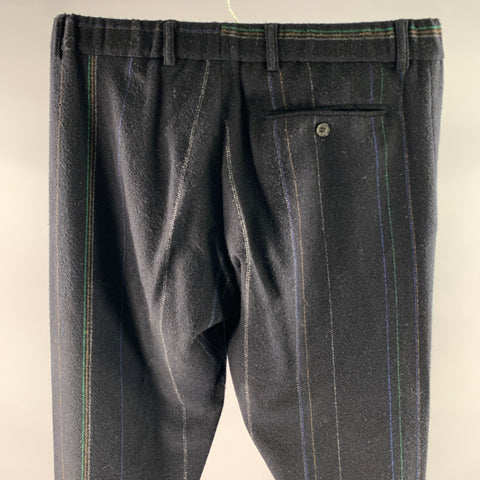 STEPHAN SCHNEIDER Size M Navy Striped Wool Elastic Casual Pants
