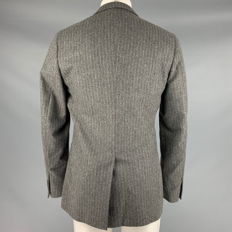 DOLCE & GABBANA Size 40 Grey Stripe Wool Blend Sport Coat