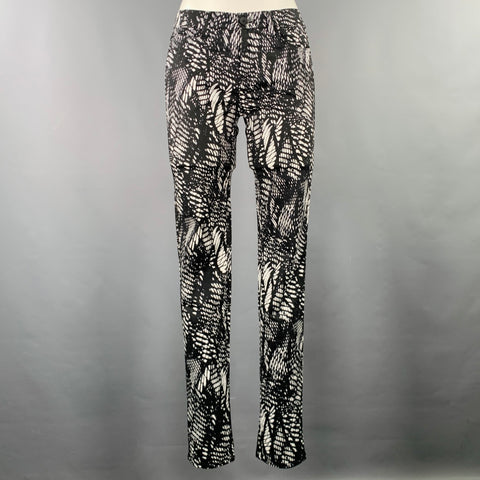 MM6 MAISON MARGIELA Size 4 Black White Cotton Blend Print Casual Pants