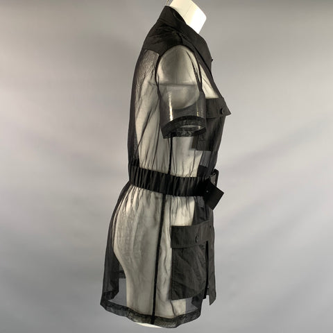 SOLID & STRIPED Size M Black Nylon See Through Jacket