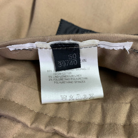CALVIN KLEIN COLLECTION Size 40 Grey Charcoal Cotton Linen Blend Suit
