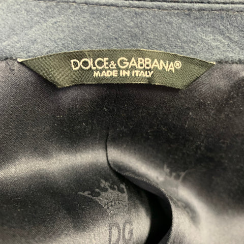 DOLCE & GABBANA Size 48 Blue Wool Cashmere Hidden Buttons Coat