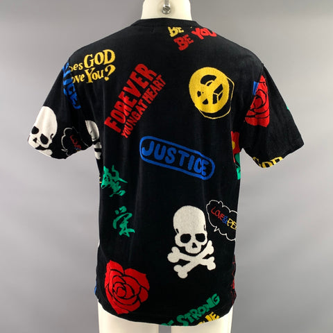 MASTERMIND JAPAN Size M Black Multi Color Graphic Cotton  Polyester T Shirt